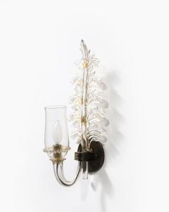 Glass and Metal Sconces by Seguso Verti DArte Italy c 1948 - 4207269