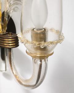 Glass and Metal Sconces by Seguso Verti DArte Italy c 1948 - 4207274