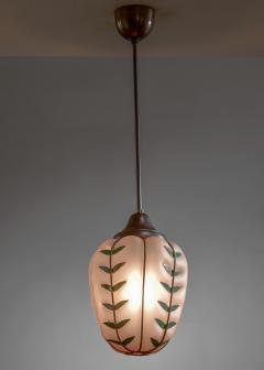 Glass pendant with metal leaves - 4752158