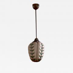 Glass pendant with metal leaves - 4752182