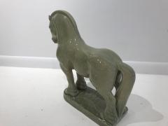 Glazed Ceramic Celadon Horse Sculpture - 1127399