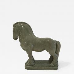 Glazed Ceramic Celadon Horse Sculpture - 1129083