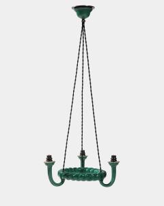 Glazed Ceramic Chandelier France c 1960 - 4231935