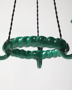 Glazed Ceramic Chandelier France c 1960 - 4231945