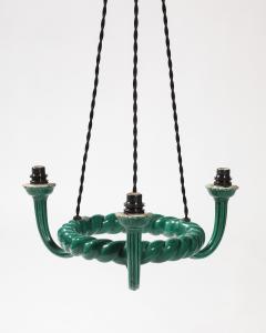 Glazed Ceramic Chandelier France c 1960 - 4231947