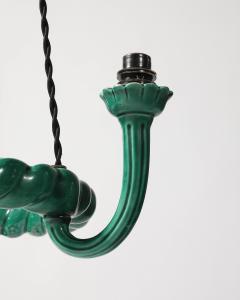 Glazed Ceramic Chandelier France c 1960 - 4231948