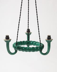 Glazed Ceramic Chandelier France c 1960 - 4231949