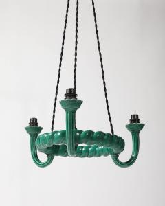 Glazed Ceramic Chandelier France c 1960 - 4231977