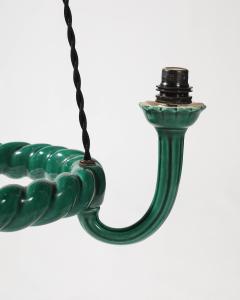 Glazed Ceramic Chandelier France c 1960 - 4231982