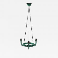 Glazed Ceramic Chandelier France c 1960 - 4334886