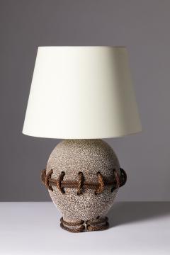 Glazed Ceramic Table Lamp in the Manner of John Besnard France c 1930 - 3313563
