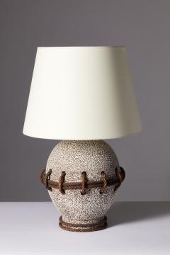 Glazed Ceramic Table Lamp in the Manner of John Besnard France c 1930 - 3313565