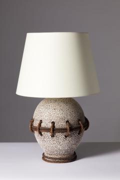 Glazed Ceramic Table Lamp in the Manner of John Besnard France c 1930 - 3313566