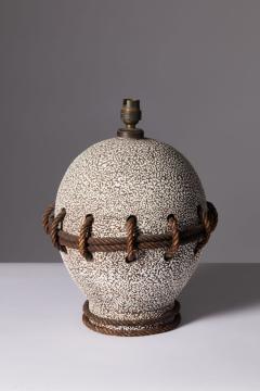 Glazed Ceramic Table Lamp in the Manner of John Besnard France c 1930 - 3313579