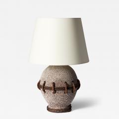 Glazed Ceramic Table Lamp in the Manner of John Besnard France c 1930 - 3315957