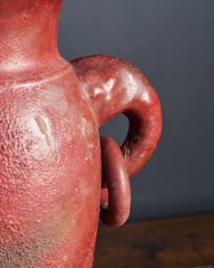 Glazed Ceramic Table Lamp with Rings and Elephant Head Motif Europe 20th C - 4694779