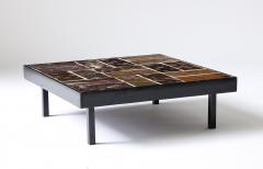 Glazed Ceramic Tile Coffee Table Belgium c 1960 - 3515615