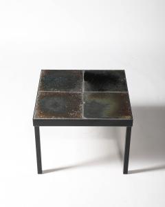 Glazed Ceramic and Steel Side Table Italy c 1960 - 4828818