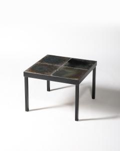Glazed Ceramic and Steel Side Table Italy c 1960 - 4828819