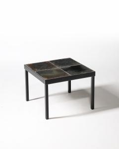 Glazed Ceramic and Steel Side Table Italy c 1960 - 4828820