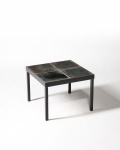 Glazed Ceramic and Steel Side Table Italy c 1960 - 4828827