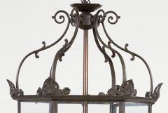 Glazed Hexagonal Bronze Hall Lantern - 3794762