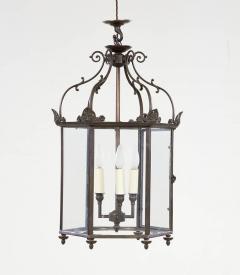 Glazed Hexagonal Bronze Hall Lantern - 3794772