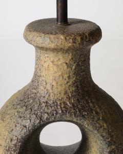 Glazed Porcelain Circular Table Lamp Denmark c 1960 - 4207435