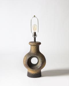 Glazed Porcelain Circular Table Lamp Denmark c 1960 - 4207437