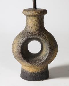 Glazed Porcelain Circular Table Lamp Denmark c 1960 - 4207439