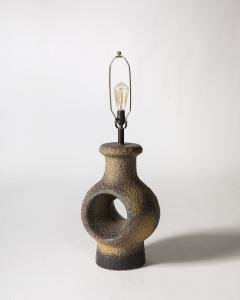 Glazed Porcelain Circular Table Lamp Denmark c 1960 - 4207441
