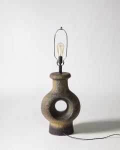 Glazed Porcelain Circular Table Lamp Denmark c 1960 - 4207445