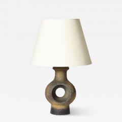 Glazed Porcelain Circular Table Lamp Denmark c 1960 - 4208212