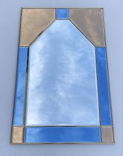 Glazing Mirror Brass and Color Glass Italy 1980s - 1878575