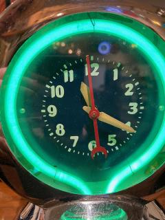 Glo Dial Neon Chrome Desk Clock with Original Green Neon - 3811002