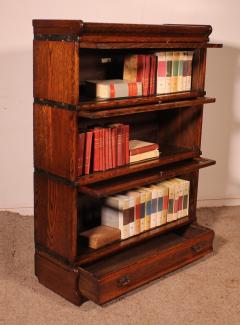 Globe Wernicke Bookcase In Oak Of 3 Elements With A Drawer - 3872193