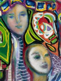 Gloria Allison Large Vintage Abstract Panting by Gloria Allison Cuban American Artist - 3780587