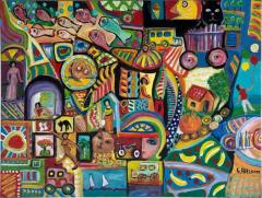 Gloria Allison Vintage Abstract Painting Cuban American Artist Gloria Allison Signed - 3611955