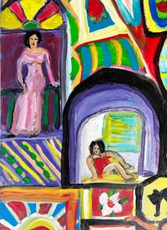 Gloria Allison Vintage Abstract Painting Cuban American Artist Gloria Allison Signed - 3611975