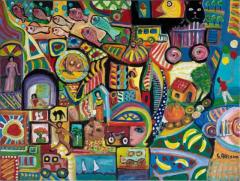 Gloria Allison Vintage Abstract Painting Cuban American Artist Gloria Allison Signed - 3612295