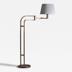 Goffredo Reggiani Adjustable Floor Lamp with Brass and Fabric Italy 1970s - 4771584