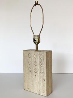 Goffredo Reggiani Italian Travertine Table Lamp by Reggiani for Raymor - 892598