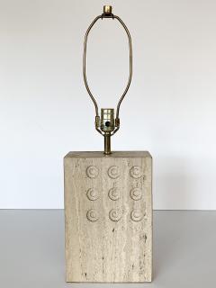 Goffredo Reggiani Italian Travertine Table Lamp by Reggiani for Raymor - 892599