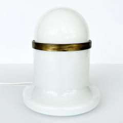 Goffredo Reggiani Italian White Glass and Brass Table Lamp by Goffredo Reggiani - 3429438