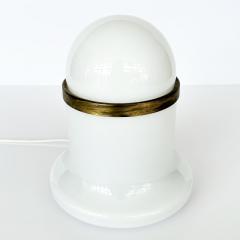 Goffredo Reggiani Italian White Glass and Brass Table Lamp by Goffredo Reggiani - 3429439