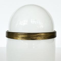 Goffredo Reggiani Italian White Glass and Brass Table Lamp by Goffredo Reggiani - 3429443