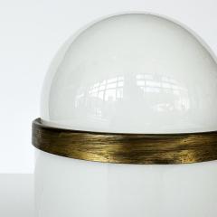 Goffredo Reggiani Italian White Glass and Brass Table Lamp by Goffredo Reggiani - 3429444