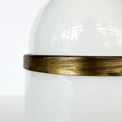 Goffredo Reggiani Italian White Glass and Brass Table Lamp by Goffredo Reggiani - 3429445