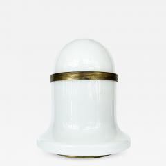 Goffredo Reggiani Italian White Glass and Brass Table Lamp by Goffredo Reggiani - 3430700