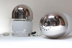 Goffredo Reggiani Pair of Chrome and Glass Salt and Pepper Table Lamps by Goffredo Reggiani - 3270142